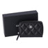 CHANEL Quilted Zip Card Wallet Caviar Leather Black
