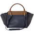 Celine Trapeze Medium Handbag Light Brown Dark Navy Leather Suede