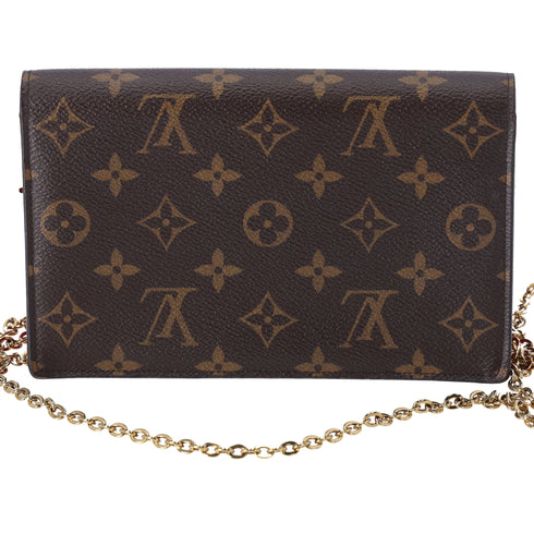 Louis Vuitton Portefeuille Flor M67404 Chain Wallet Crossbody Monogram Fuchsia