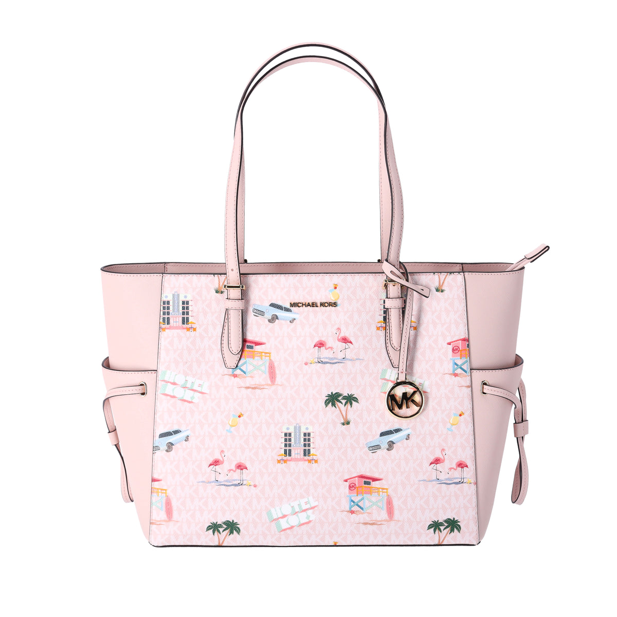 Michael Kors Tote Bag Purse Clear Pink Blush Large Shoulder Bag Shopper  Logo NEW