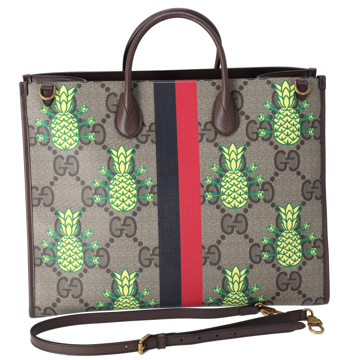 GUCCI BEAUTY オリジナル パイナップル GGキャンバス トートバッグ GUCCIスーパーコピーグッチ パイナップル GG トートバッグ ベージュ