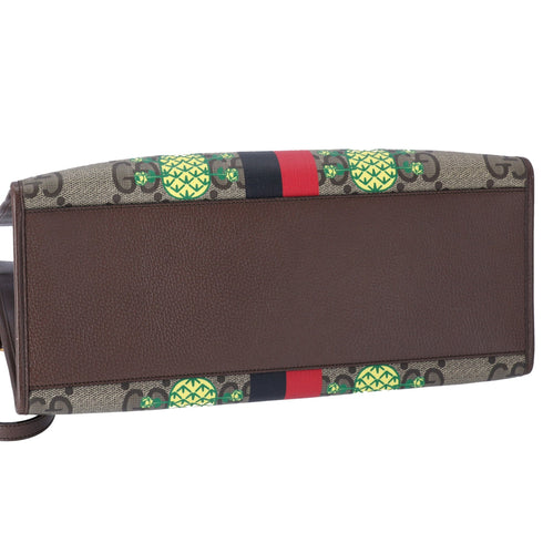 GUCCI Pineapple Tote Bag 659980 Brown Yellow Multi PVC Leather GUCCI Handbags