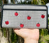 Kate Spade Ella Apple Toss Embroidered Large Continental Zip Wallet Black Multi kate spade Wallets