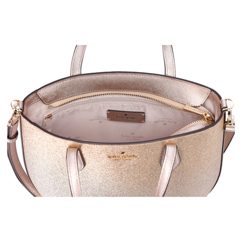 Kate Spade GlitterGlimmer SmallZip Satchel CrossbodyBag Gold Holiday kate spade Handbags & Purses