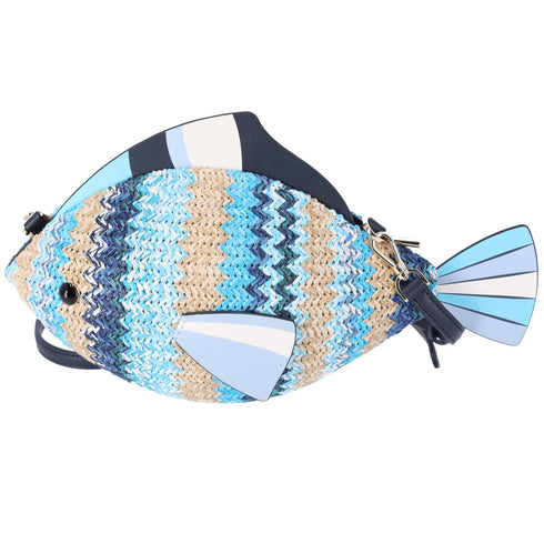Kate Spade KG739 What A Catch 3D Fish Crossbody Novelty Blue Multi kate spade Handbags