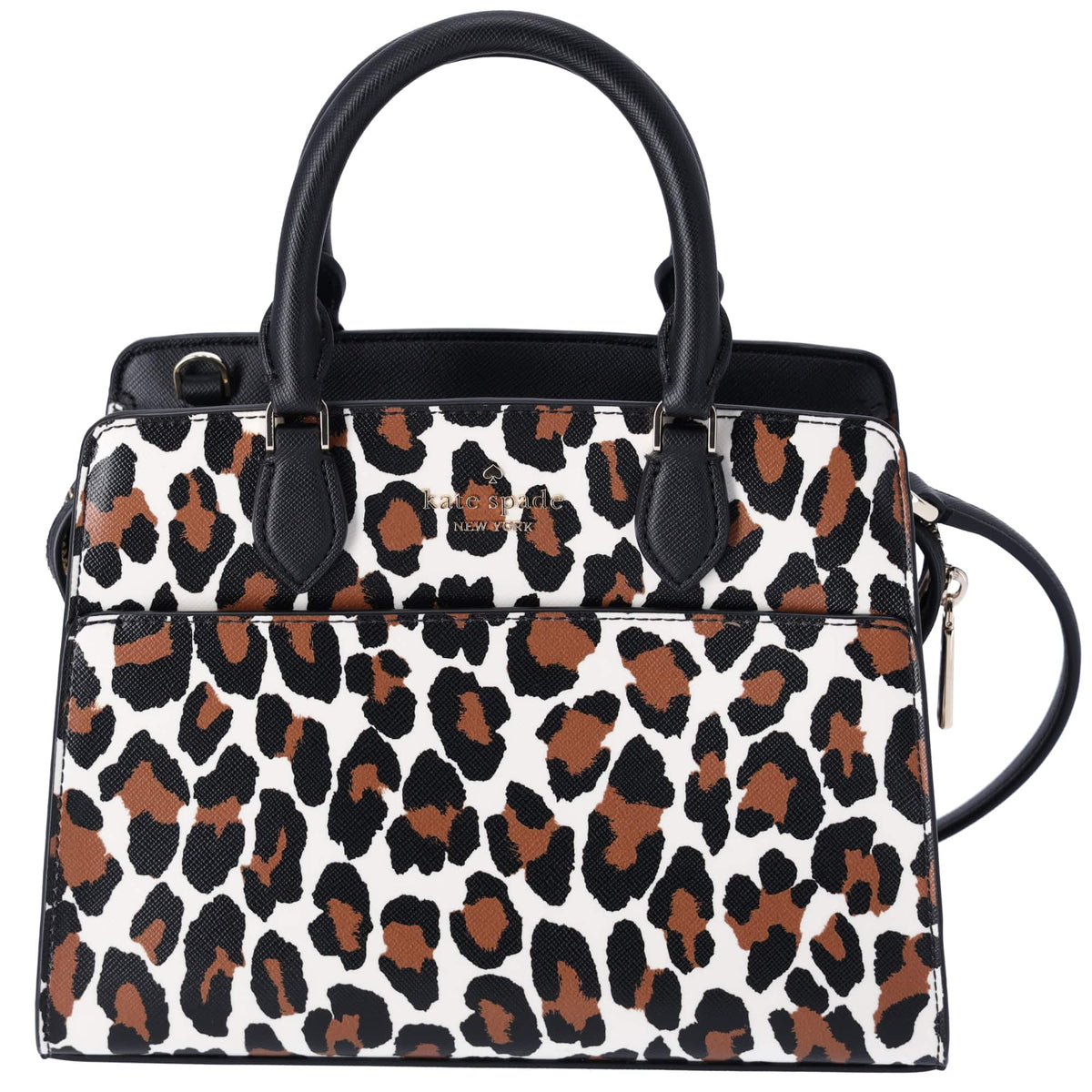 KATE SPADE NEW YORK HARPER GRAPHIC LEOPARD NEUTRAL MTI SATCHEL newest K9279plus wallet