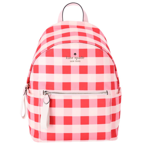 Kate Spade New York Chelsea Gingham Check Print Nylon Medium Backpack Pink Multi kate spade Handbags & Purses
