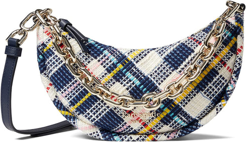 Kate Spade New York Smile Tweed Fabric Small Crossbody Parchment Multi kate spade Handbags & Purses