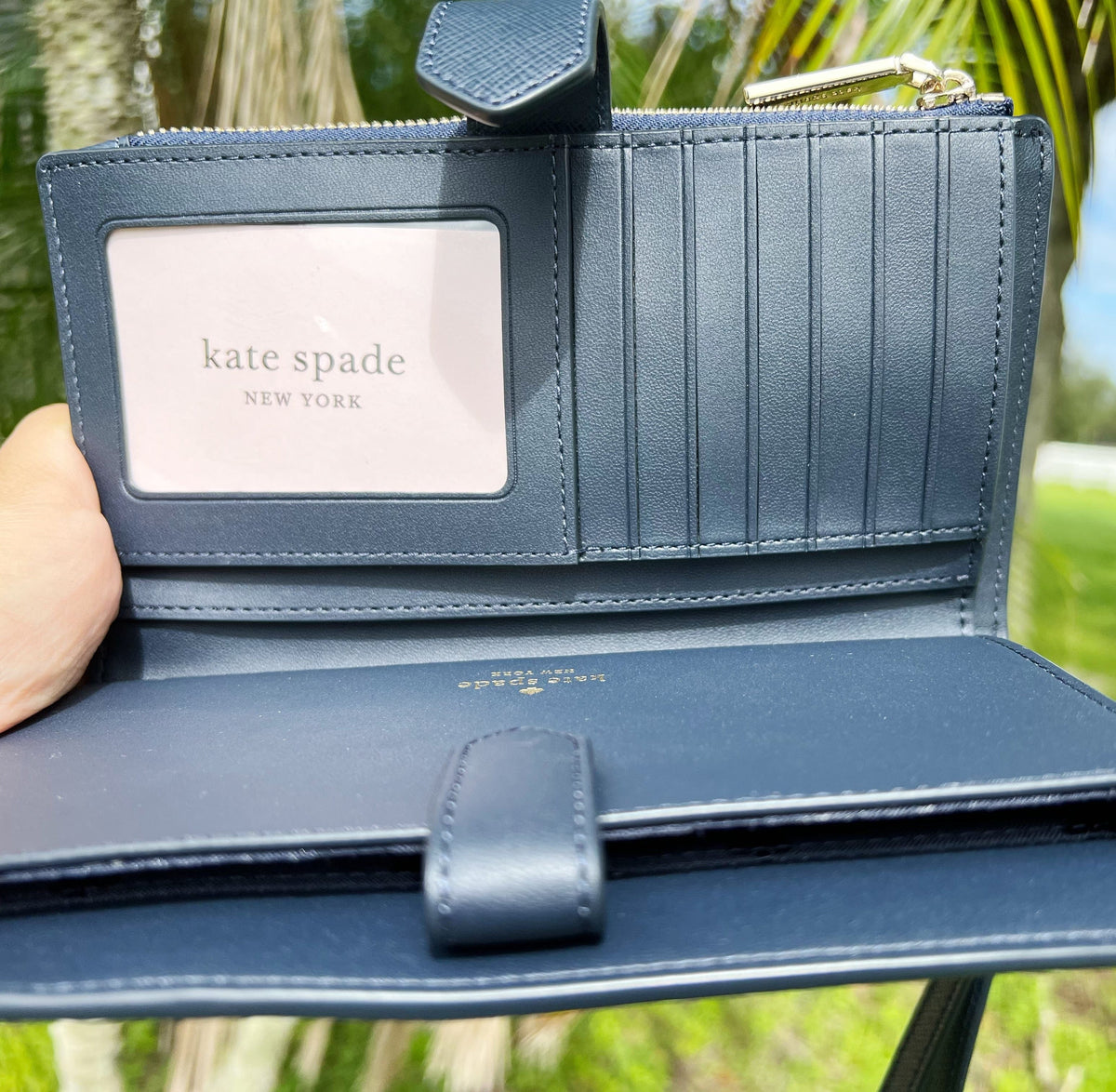 Kate Spade New York Staci Medium Compact Bifold Wallet Saffiano Black 