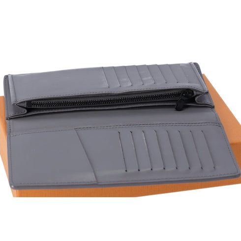 Louis Vuitton Gray Monogram Shadow Portefeuille Brazza M81335 Long Wallet Louis Vuitton Wallets