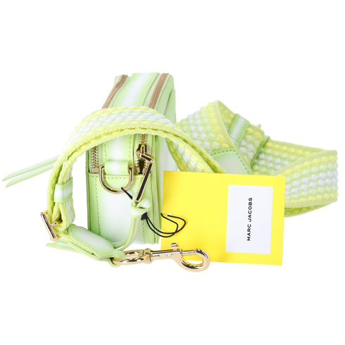 Marc Jacobs Snapshot Fluoro Edge Crossbody Neon Green Woven Strap Marc Jacobs Handbags