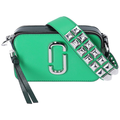 Marc Jacobs The Snapshot Shoulder Bag Studded Saffiano Leather Fern Green Marc Jacobs Handbags