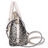 Michael Kors Avril Small Leather Cheetah Print Calf Hair Satchel Light Cream Michael Kors Handbags