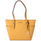 Michael Kors Charlotte Large Top Zip Leather Tote Golden Rod Yellow Michael Kors Handbags
