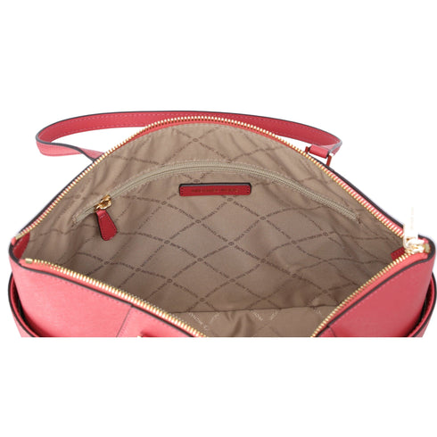 Michael Kors Charlotte Large Top Zip Leather Tote Light Berry Sorbet Pink Michael Kors Handbags