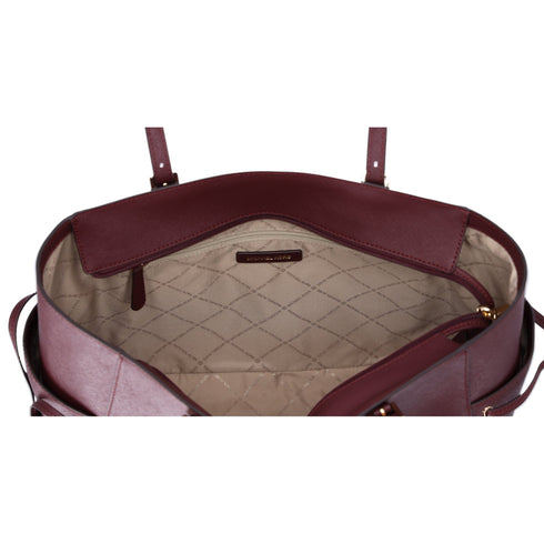 Michael Kors Gilly Large Drawstring Tote Oxblood Saffiano Leather Michael Kors Handbags