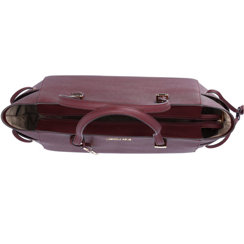 Michael Kors Gilly Large Drawstring Tote Oxblood Saffiano Leather Michael Kors Handbags