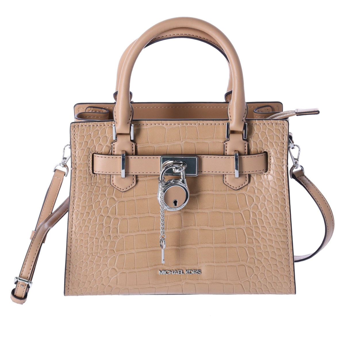 Michael Kors Hamilton Small Top Zip Satchel Crossbody Croc