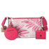 Michael Kors Jet Set Crossbody Tech Accessories Attached Pink Multi Palm Leaves Michael Kors Handbags