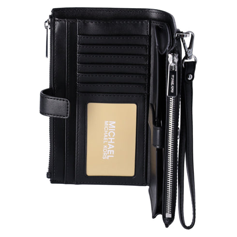 Michael Kors Jet Set Double Zip Wristlet Phone Wallet Black Michael Kors Wallets