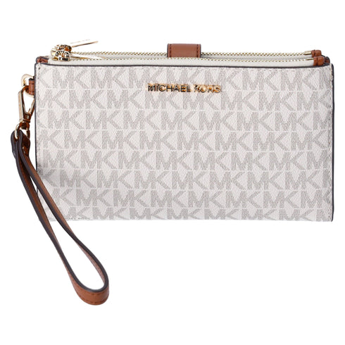 Michael Kors Jet Set Double Zip Wristlet Phone Wallet Vanilla MK Michael Kors Wallets