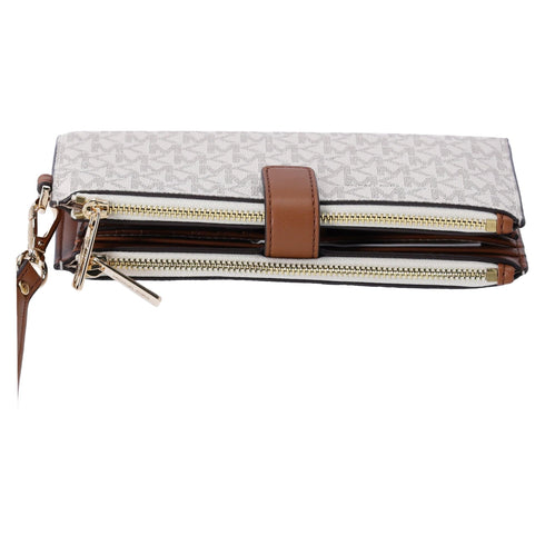 Michael Kors Jet Set Double Zip Wristlet Phone Wallet Vanilla MK Michael Kors Wallets