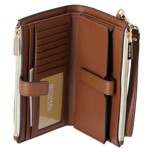 Michael Kors Jet Set Double Zip Wristlet Phone Wallet Vanilla MK Michael Kors Wallets