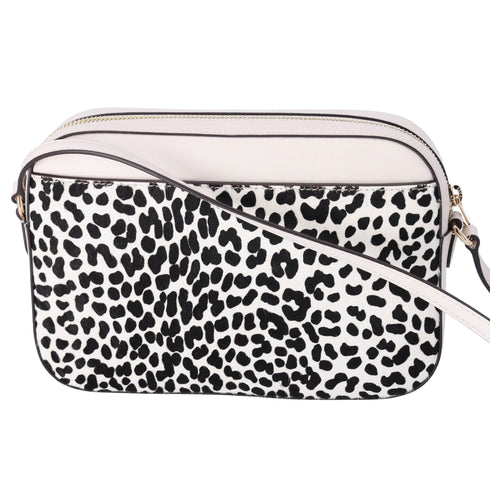 Michael Kors Jet Set East West Chain Crossbody Light Cream Multi Cheetah Michael Kors Handbags