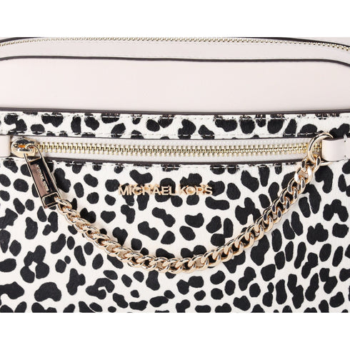Michael Kors Jet Set East West Chain Crossbody Light Cream Multi Cheetah Michael Kors Handbags
