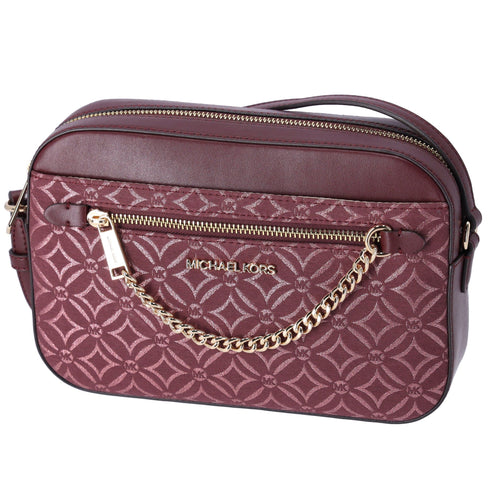 Michael Kors Jet Set East West Chain Crossbody Metallic Oxblood Multi Michael Kors Handbags