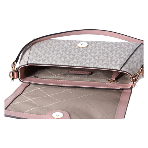 Michael Kors Jet Set MD Convertible Pouchette Crossbody Vanilla MK Pink Metallic Michael Kors Handbags & Purses