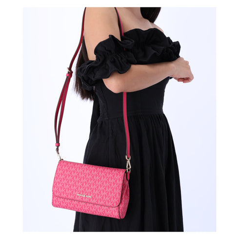 Michael Kors Jet Set Medium Convertible Pouchette Crossbody Electric Pink MK Michael Kors Handbags & Purses