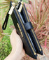 Michael Kors Jet Set Travel Double Zip Wristlet Leather Phone Case Wallet Black Michael Kors Wallets