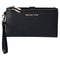 Michael Kors Jet Set Travel Double Zip Wristlet Leather Phone Case Wallet Black Michael Kors Wallets