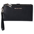 Michael Kors Jet Set Travel Double Zip Wristlet Leather Phone Case Wallet Black Michael Kors Wallets