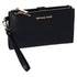 Michael Kors Jet Set Travel Double Zip Wristlet Leather Phone Case Wallet Black Michael Kors Wallets