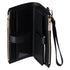Michael Kors Jet Set Travel Double Zip Wristlet Leather Phone Case Wallet Black Michael Kors Wallets