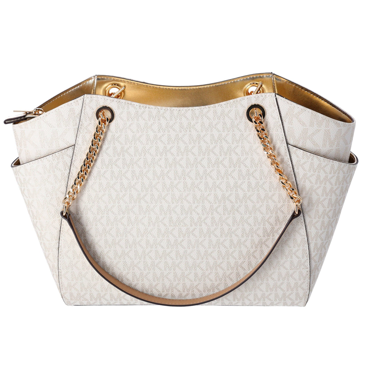 Michael Kors Jet Set Women Large MK Logo Functional Pockets  Michael Kors Jet Set Travel Tote Pale Gold Logo Satchel Large‎ main image 1