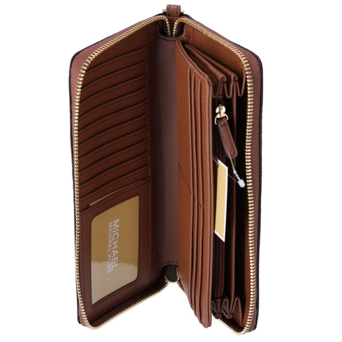 Michael Kors Jet Set Travel Large Continental Pebbled Leather Wallet Luggage Michael Kors Wallets