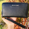 Michael Kors Jet Set Travel Large Phone Wristlet Wallet Pebbled Leather Black Michael Kors Wallets
