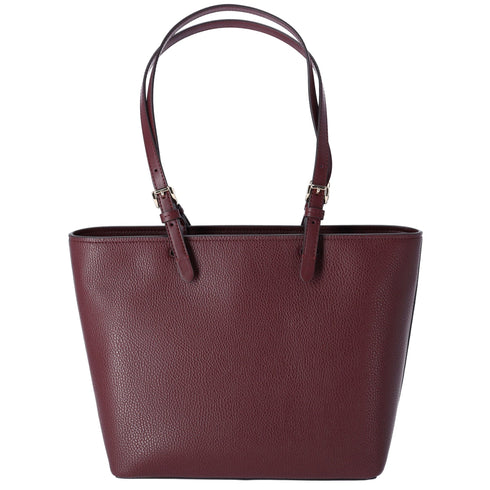 Michael Kors Jet Set Travel Medium Double Pocket Tote Oxblood Vegan Leather Michael Kors Handbags