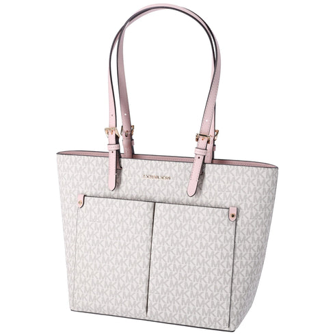 Michael Kors Jet Set Travel Medium Double Pocket Tote Vanilla MK Blush Pink Michael Kors Handbags & Purses