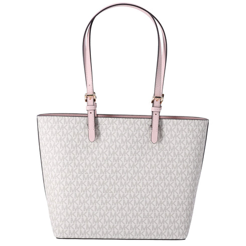 Michael Kors Jet Set Travel Medium Double Pocket Tote Vanilla MK Blush Pink Michael Kors Handbags & Purses