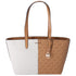 Michael Kors Jet Set Travel Medium Zip Top Tote Deer Multi Vanilla MK Signature Michael Kors Handbags