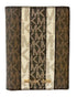 Michael Kors Jet Set Travel Passport Case Wallet MK Signature Brown Gold Michael Kors Wallets