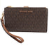 Michael Kors JetSet Double Zip Wristlet PhoneWallet Brown Michael Kors Wallets