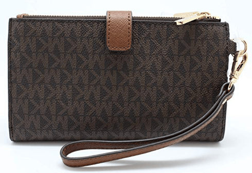 Michael Kors JetSet Double Zip Wristlet PhoneWallet Brown Michael Kors Wallets