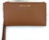 Michael Kors JetSet DoubleZip WristletLeather PhoneWallet LuggageBrown Michael Kors Wallets