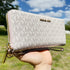 Michael Kors JetSet Large ContinentalWallet Wristlet MK Vanila PinkBlush Michael Kors Wallets