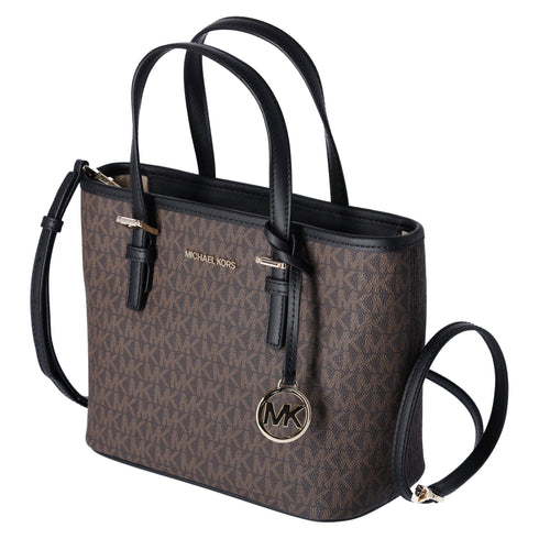 Michael Kors JetSet Small XS Carryall Convertible ToteCrossbody BrownMKBlack Michael Kors Handbags & Purses